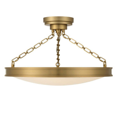 Cameron 40W 1 LED Semi Flush Mount 28 Inch Tall and 24 Inch Wide by Golden - 1700-24SF