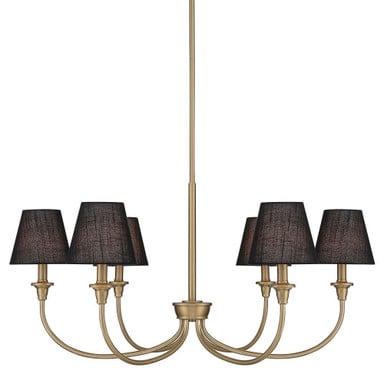Cambria 6 Light Chandelier 16.5 Inch Tall and 33.25 Inch Wide by Golden - 1622-6