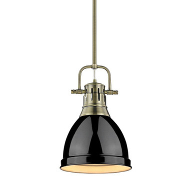 Duncan 1 Light Small Pendant with Rod 14.25 Inch Tall by Golden - 3604-S