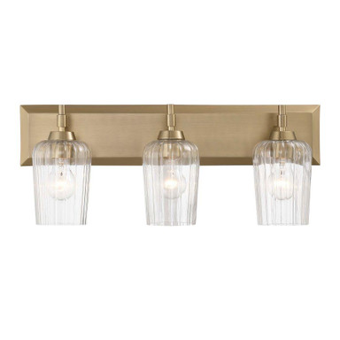 Brilia 3 Light Bath Vanity 9.25 Inch Tall and 24 Inch Wide by Golden - 5189-BA3-FLT