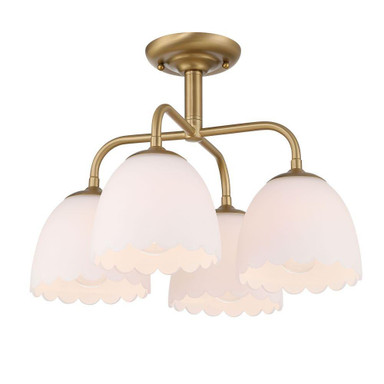 Dorinda 4 Light Semi Flush Mount 13 Inch Tall and 18 Inch Wide by Golden - 6954-4SF