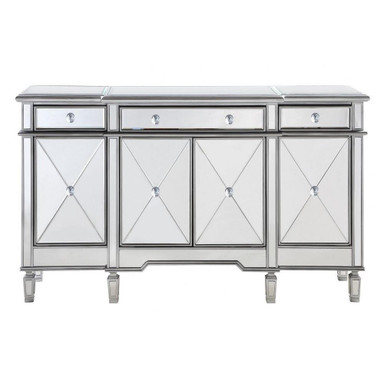 Contempo 3 Drawer 4 Door Cabinet 60 Inch Length by Elegant Decor - MF6-1001