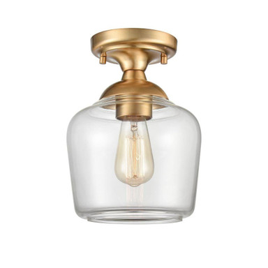 Agnes 1 Light Semi Flush Mount 10.5 Inch Tall and 8 Inch Wide by Atlas - CL11854
