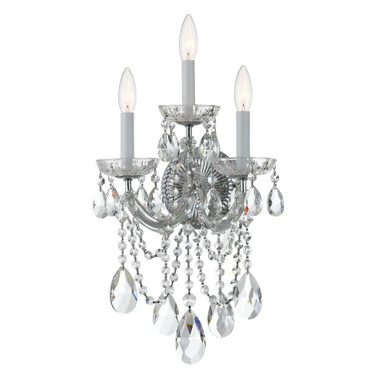 Maria Theresa 3 Light Candle Style Wall Sconce 22 Inch Tall by Crystorama - 4423