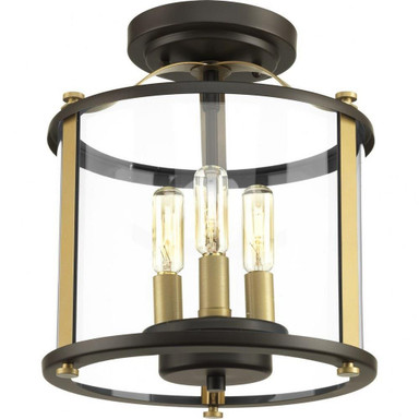 Wheatfield Hills 3 Light 11 Inch Tall Curved Flush Mount by BSH - 70-BEL-621297