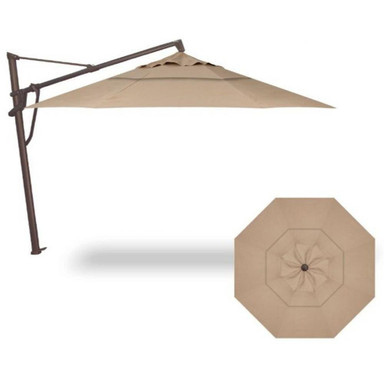 13 Foot Aluminum Manual Lift Octagon Cantilever Umbrella by Treasure Garden - AKZP13