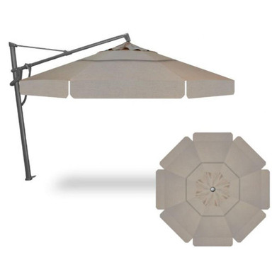 13 Foot Aluminum Manual Lift Octagon Cantilever Umbrella by Treasure Garden - AKZP13