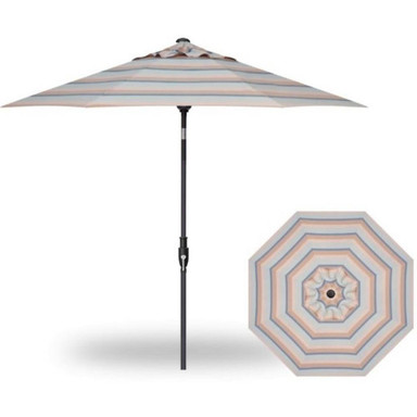 9 Foot Aluminum Crank Lift Round Market Umbrella by Treasure Garden - UM970