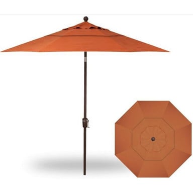 9 Foot Double Vent Push Button Round Market Umbrella by Treasure Garden - UM920-DWV