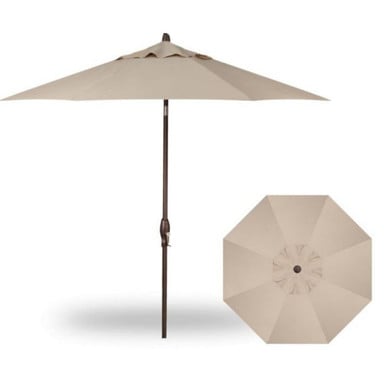 9 Foot Single Vent Crank Lift Round Market Umbrella by Treasure Garden - UM810-SWV