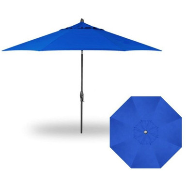 11 Foot Single Vent Crank Lift Round Market Umbrella by Treasure Garden - UM812-SWV