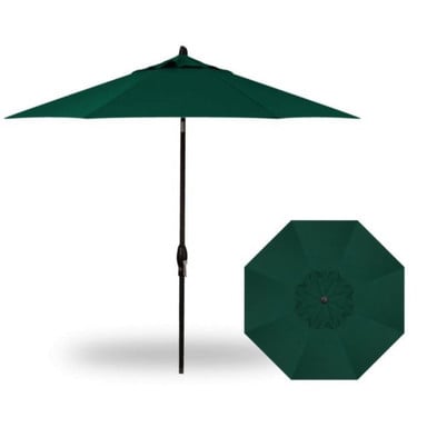 9 Foot Single Vent Crank Lift Round Market Umbrella by Treasure Garden - UM810-SWV