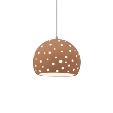 Perforated Globe 1 Light Cord Pendant 6 X 7 Inch Wide by Justice Design - CER-6580-CD