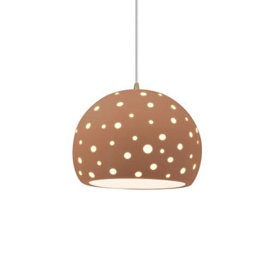 Perforated Globe 1 Light Cord Pendant 10 Inch Wide by Justice Design - CER-6583-CD
