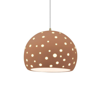 Perforated Globe 1 Light Cord Pendant 12.25 Inch Wide by Justice Design - CER-6585-CD