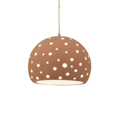 Perforated Globe 1 Light Pendant 9.25 X 12.25 Inch Wide by Justice Design - CER-6585-TWST