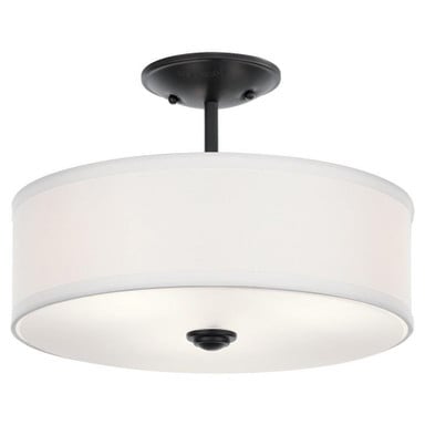 Shailene 3 Light 14 Inch Wide Drum Semi Flush Mount by Kichler - 43675