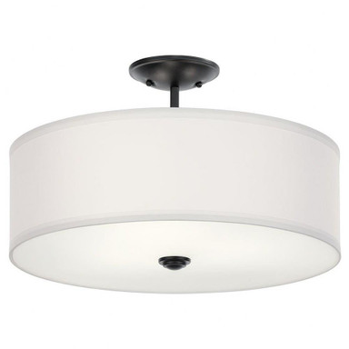 Shailene 3 Light 18 Inch Wide Drum Semi Flush Mount by Kichler - 43692