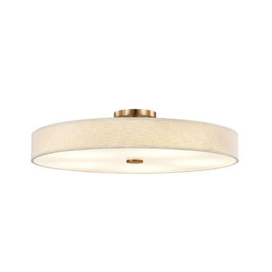 Textile Genova 43W 1 LED Semi Flush Mount 48 Inch Wide by Justice Design - FAB-9307