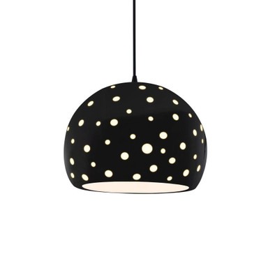 Perforated Globe 1 Light Cord Pendant 9.25 X 12.25 Wide by Justice Design - CER-6585