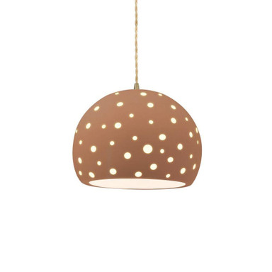 Perforated Globe 1 Light Pendant 7.75 Inch X 10 Inch Wide by Justice Design - CER-6583-TWST