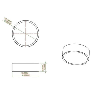 1017F12-BN-LED | dimension