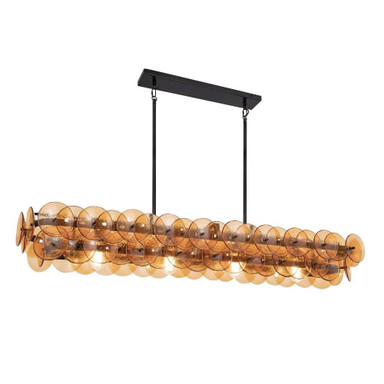 Loren 5 Light Discs Linear Chandelier by Maxim - 21826 - MaximLight