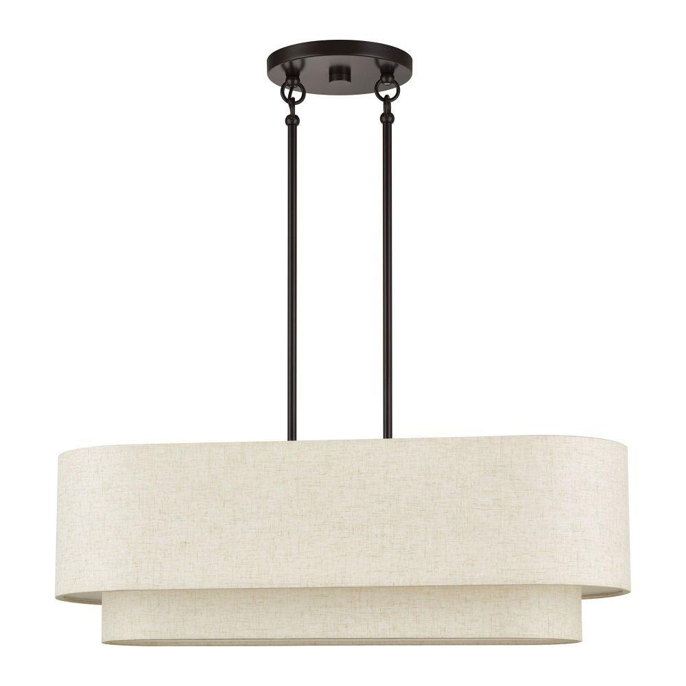 Manorwood 3 Light Medium Linear Chandelier 19.5 X 10 Inch Wide by Livex - 41933