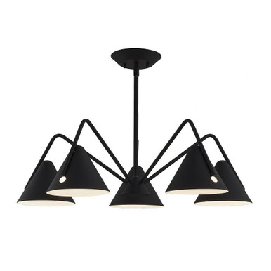 Zag 5 Light Large Chandelier by Justice Design - NSH-4245-MBTX