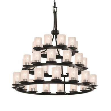 Fusion Dakota 36 Light Oversized 3 Tier Chandelier by Justice Design - FSN-8712-10-SEED-MBLK