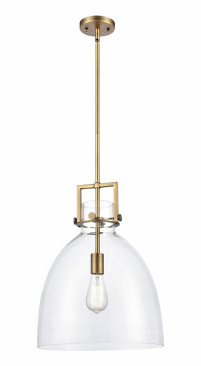 Newton Bell 1 Light Stem Hung Pendant 15 x 14 Inches by Innovations  - 411-1SL-G412-14CL