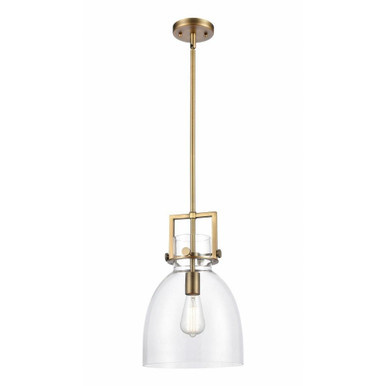 Newton Bell 1 Light Stem Hung Pendant 11.75 x 10 Inches by Innovations  - 411-1SM-G412-10CL