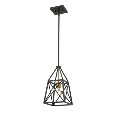 Trestle 1 Light Mini Pendant in Coastal Style 8 x 13.75 Inches by Z Lite - 447MP-MB-OBR