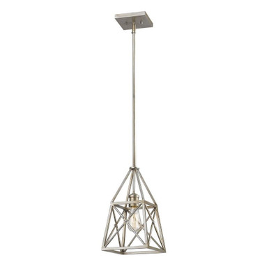 Trestle 1 Light Mini Pendant in Coastal Style 8 x 13.75 Inch by Z Lite - 447MP-AS