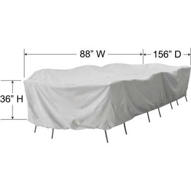 X-Large Oval-Rectangle Table and Chairs Protective Cover by Treasure Garden - PFC598