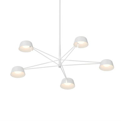 Ray 43W 5 LED Chandelier 12 Inch Tall and 45.25 Inch Wide by Sonneman - 2035