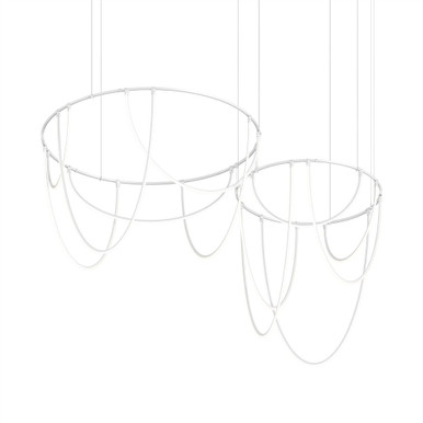 Suspenders 249W 12 LED 2Bar Offset Ring Chandelier 82 Inch Wide by Sonneman - SLS4243