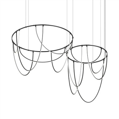Suspenders 249W 12 LED 2Bar Offset Ring Chandelier 82 Inch Wide by Sonneman - SLS4243