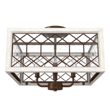 Chevron 4 Light 16 Inch Wide Semi Flush Mount by Hunter Fans - CH4_1937_SF