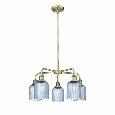 Bridal Veil 5 Light Stem Hung Chandelier 23 Inch Wide by Innovations - 516-5CR-G559-5
