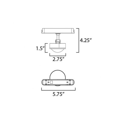 Continuum 5W 1 LED Track Light 4.25 Inch Tall and 2.75 Inch Wide by ET2 - ETL21214