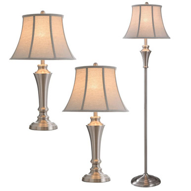 1 Light 1 Floor and 2 Table Lamp Set 61 Inch and 15 Inch Wide by Stylecraft - L8018ADS