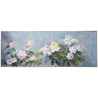 Panoramic Bouquet Framed Canvas Wall Art 63 Inch Wide by Stylecraft - WI34356DS