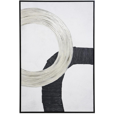 Ring Intersect Framed Canvas Wall Art 47.24 Inch Tall by Stylecraft - WI34363DS