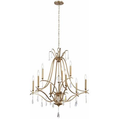 Elizabeth Chase - Chandelier 9 Light Brio Gold in Traditional Style - 37.5 inches tall by 31.5 inches wide - 57-BEL-2254790