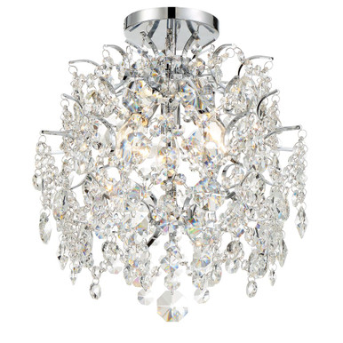 Mini Chandelier 3 Light Chrome in Traditional Style - 17 inches tall by 14 inches wide - 57-BEL-2254656