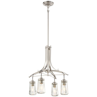 Kenwood Ridings - Chandelier 4 Light Brushed Nickel in Transitional Style - 23.75 inches tall by 21 inches wide - 57-BEL-2254626