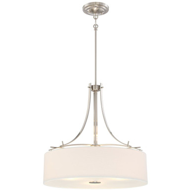 Kenwood Ridings - Drum Pendant 3 Light White Linen Fabric in Transitional Style - 20 inches tall by 20 inches wide - 57-BEL-2254622