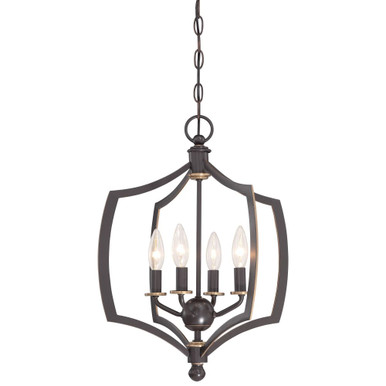 Almond Parade - Mini Chandelier 4 Light Downton Bronze/Gold in Transitional Style - 20.25 inches tall by 16 inches wide - 57-BEL-2254840