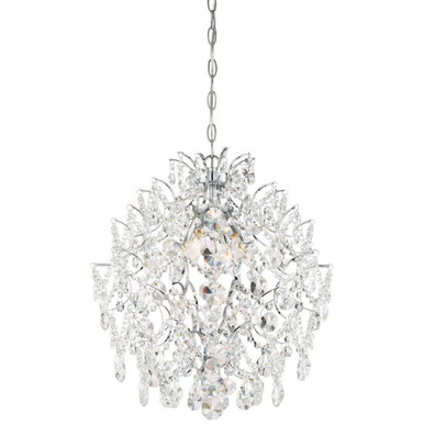 Isabella's Crown - Mini Chandelier 4 Light Chrome Crystal in Traditional Style - 20.75 inches tall by 18 inches wide - 57-BEL-3098366